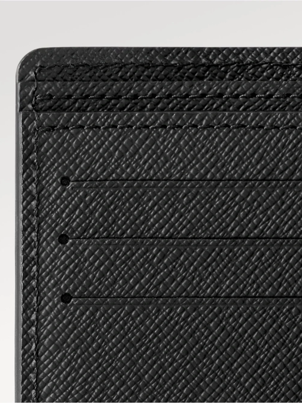 Louis Vuitton Black Textured Leather Card Holder with Silver LV Emblem